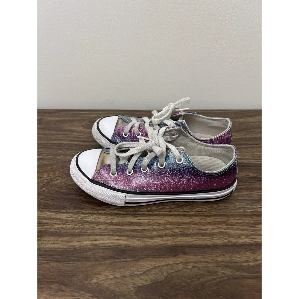 Converse‎ Youth 1 Chuck Taylor All Star Low Rainbow Glitter Shoes Sneakers
